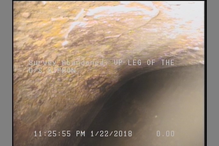 Survey Abandoned - UP LEG OF THE D/S SIPHON