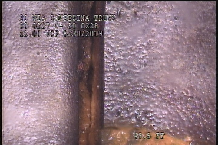 Infiltration Runner, at 03 o'clock, within 8 inches of joint: YES
