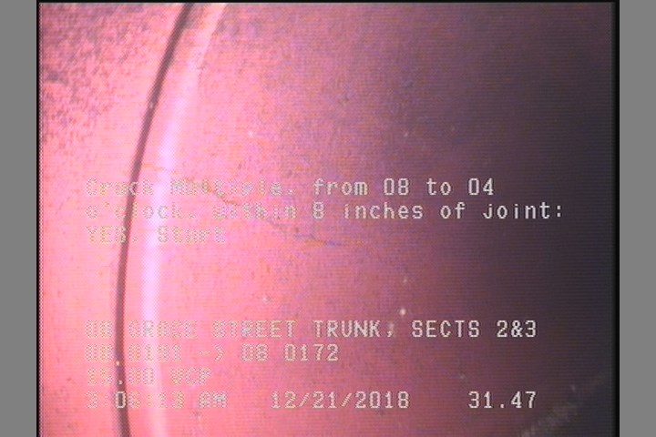 Crack Multiple, from 08 to 04 o'clock, within 8 inches of joint: YES, Start