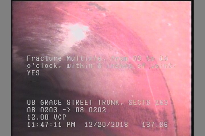 Fracture Multiple, from 08 to 04 o'clock, within 8 inches of joint: YES