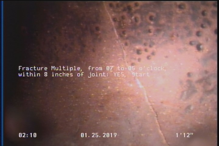 Fracture Multiple, from 07 to 05 o'clock, within 8 inches of joint: YES, Start
