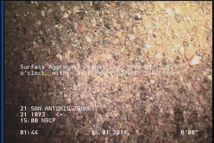 Surface Aggregate Projecting, from 09 to 03 o'clock, within 8 inches of joint: YES, Start
