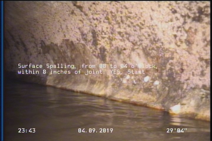 Surface Spalling, from 08 to 04 o'clock, within 8 inches of joint: YES, Start