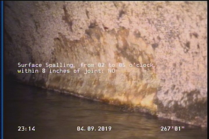 Surface Spalling, from 08 to 04 o'clock, within 8 inches of joint: NO, Start