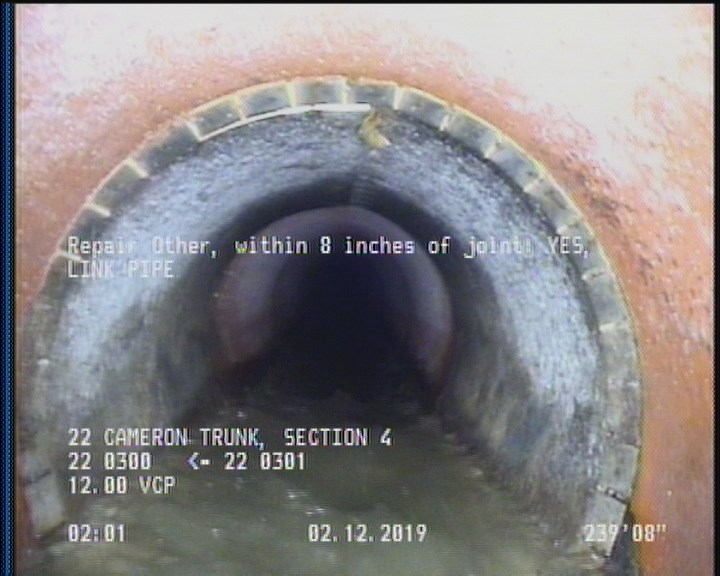Repair Other, within 8 inches of joint: YES - LINK PIPE