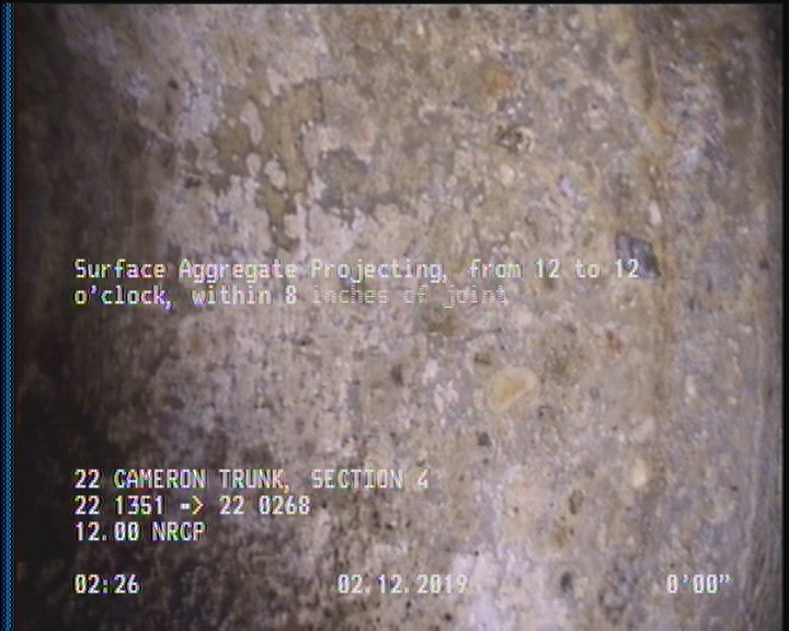 Surface Aggregate Projecting, from 12 to 12 o'clock, within 8 inches of joint: YES