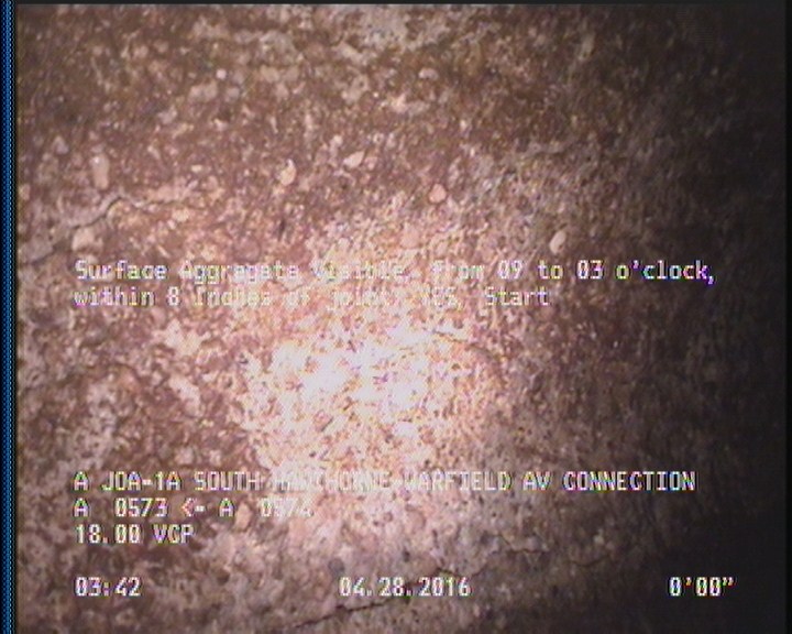 Surface Aggregate Visible, from 09 to 03 o'clock, within 8 inches of joint: YES, Start