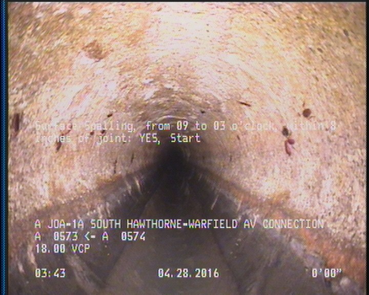 Surface Spalling, from 09 to 03 o'clock, within 8 inches of joint: YES, Start