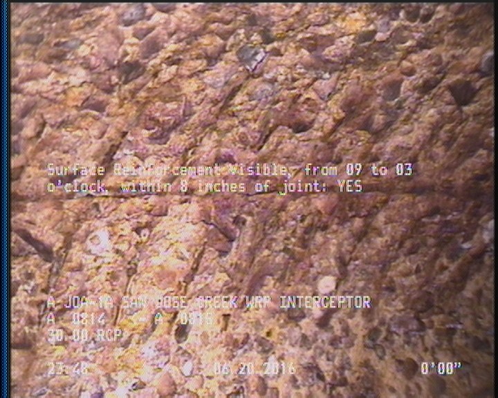 Surface Reinforcement Visible, from 09 to 03 o'clock, within 8 inches of joint: YES