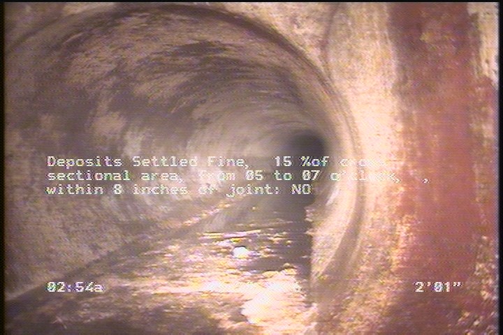 Deposits Settled Fine, 15 %of cross sectional area, from 05 to 07 o'clock, , within 8 inches of joint: NO
