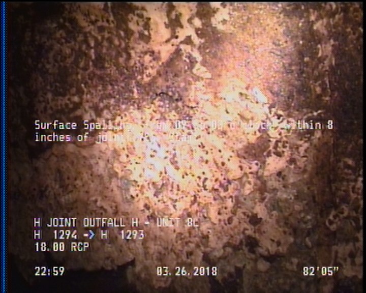 Surface Spalling, from 09 to 03 o'clock, within 8 inches of joint: YES, Start