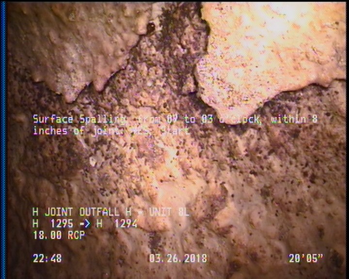 Surface Spalling, from 09 to 03 o'clock, within 8 inches of joint: YES, Start