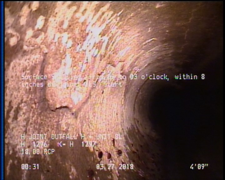 Surface Spalling, from 09 to 03 o'clock, within 8 inches of joint: YES, Start