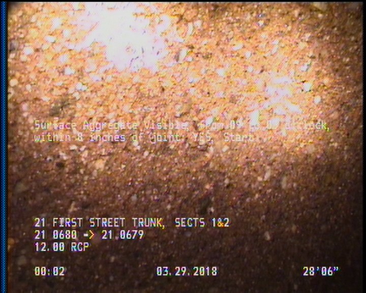 Surface Aggregate Visible, from 09 to 03 o'clock, within 8 inches of joint: YES, Start