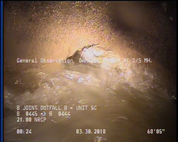 General Observation - DAMAGED INVERT AT D/S MANHOLE/POSSIBLE CONNECTION INSIDE MANHOLE
