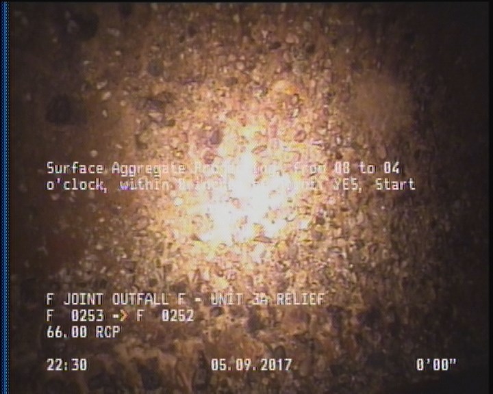 Surface Aggregate Projecting, from 08 to 04 o'clock, within 8 inches of joint: YES, Start