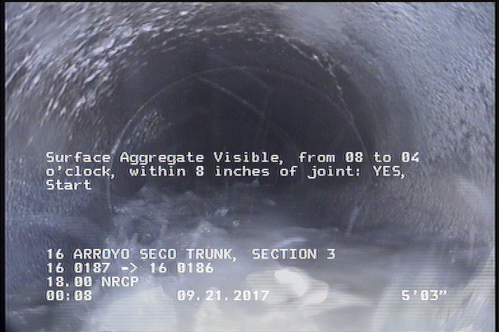 Surface Aggregate Visible, from 08 to 04 o'clock, within 8 inches of joint: YES, Start