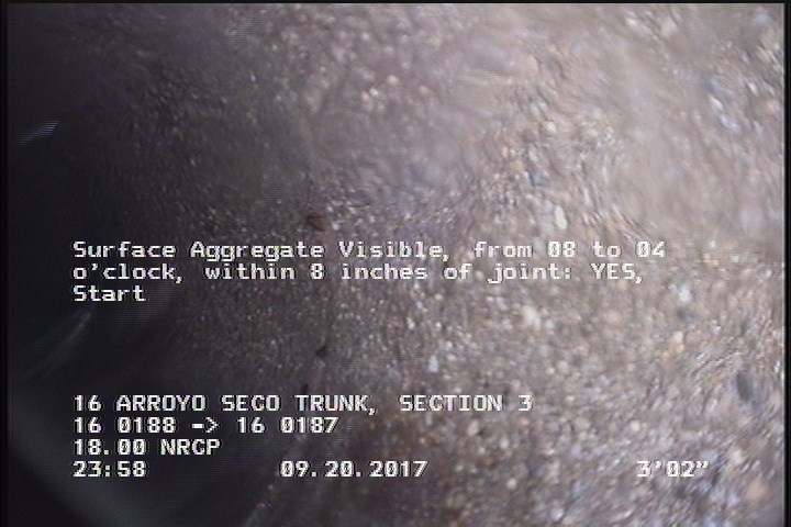 Surface Aggregate Visible, from 08 to 04 o'clock, within 8 inches of joint: YES, Start