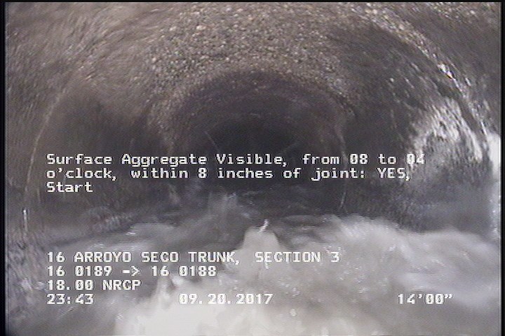 Surface Aggregate Visible, from 08 to 04 o'clock, within 8 inches of joint: YES, Start